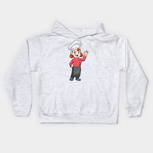 Chef with Cooking apron Kids Hoodie by Markus Schnabel